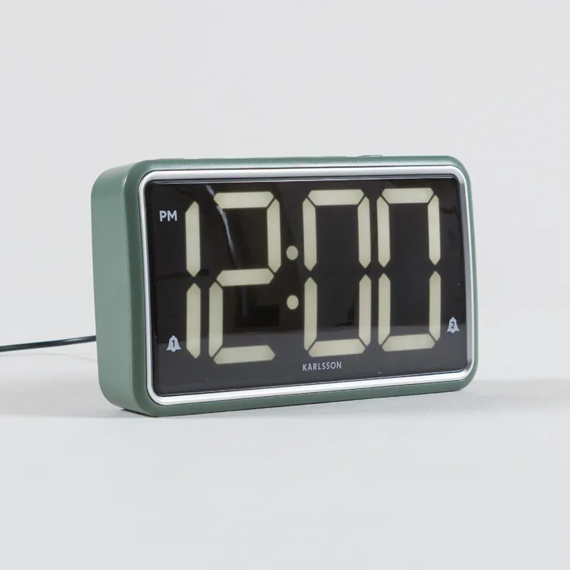 Karlsson New Retro Alarm Clock Jungle Green-2