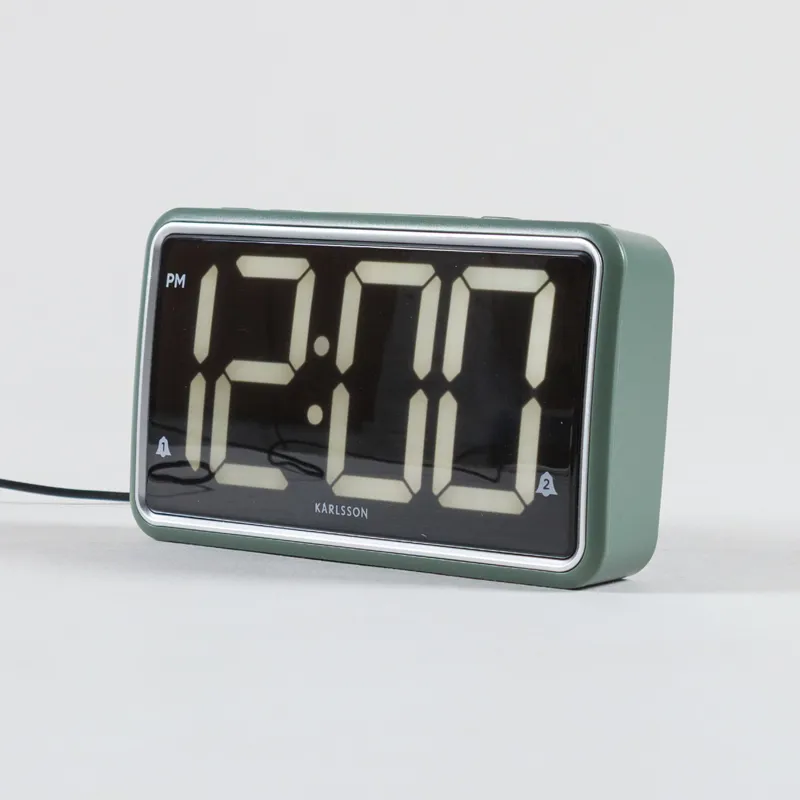 Karlsson New Retro Alarm Clock Jungle Green-3