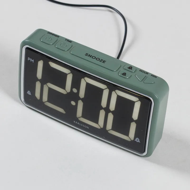 Karlsson New Retro Alarm Clock Jungle Green-4