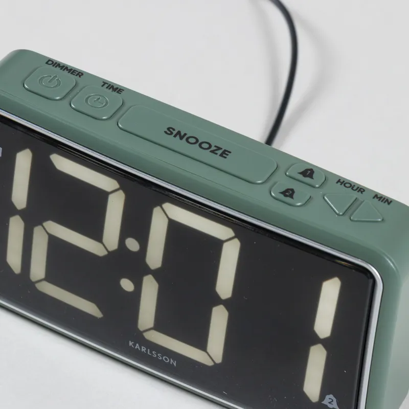 Karlsson New Retro Alarm Clock Jungle Green-5