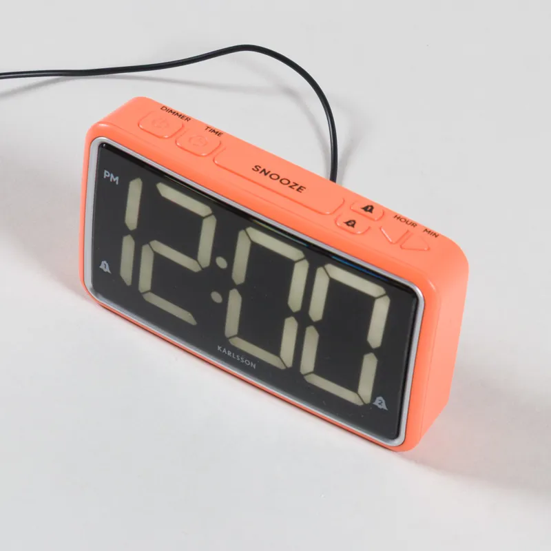 Karlsson New Retro Alarm Clock Bright Orange-4