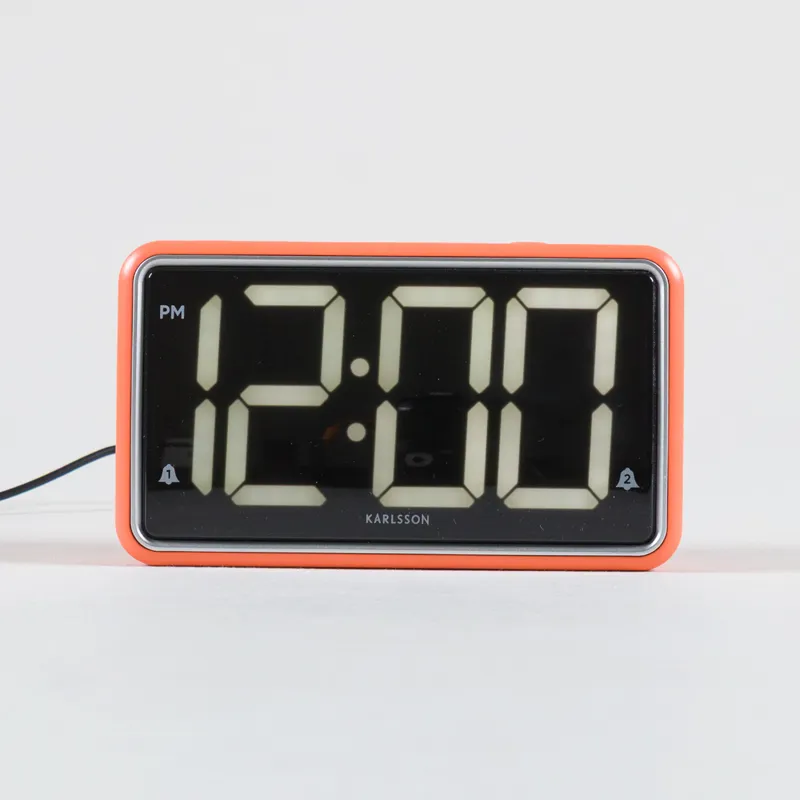 Karlsson New Retro Alarm Clock Bright Orange