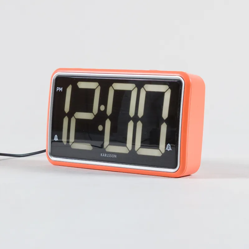 Karlsson New Retro Alarm Clock Bright Orange-2
