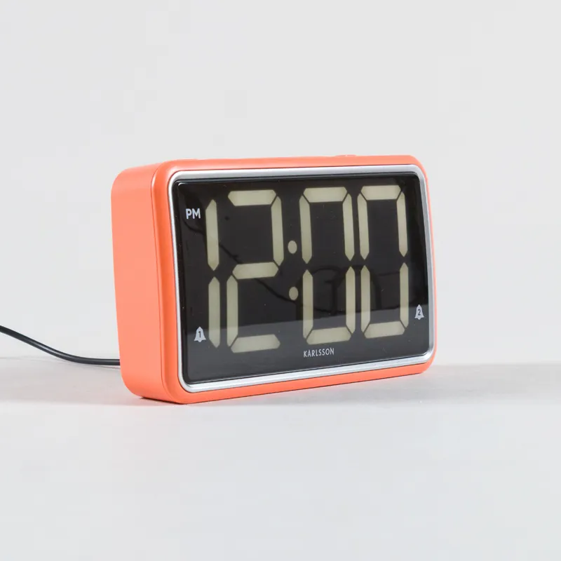 Karlsson New Retro Alarm Clock Bright Orange-3