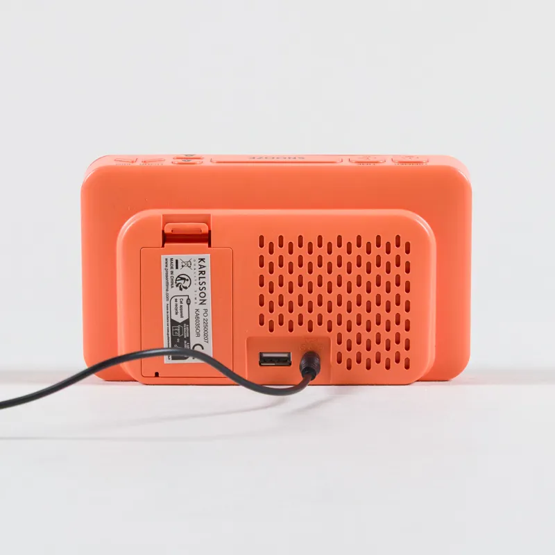 Karlsson New Retro Alarm Clock Bright Orange-1