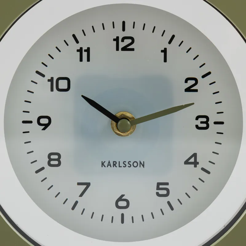 Karlsson New Vintage Wall Clock Army Green-4