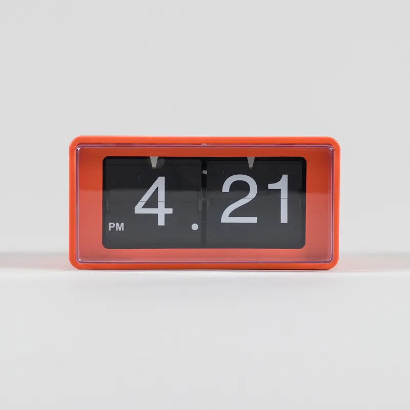 Karlsson Retro Boxed Flip Wall/Table Clock Bright Orange-1