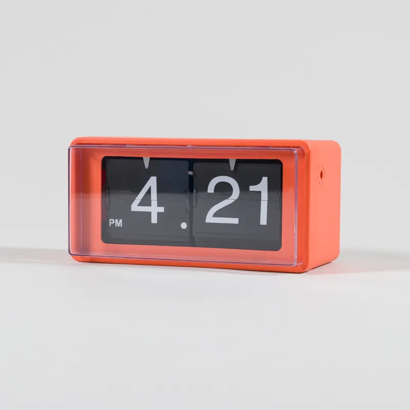 Karlsson Retro Boxed Flip Wall/Table Clock Bright Orange
