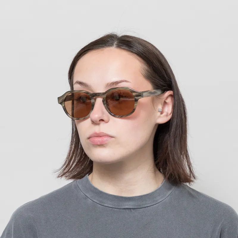 A.Kjaerbede Zan Sunglasses Striped Horn-2