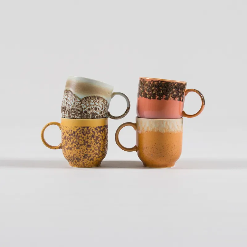 HKLIVING 70s Ceramics Cafe Mugs Cape 4 Pack