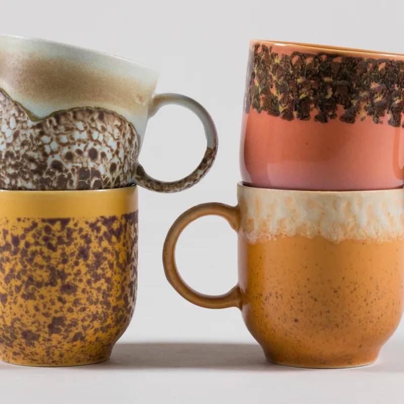 HKLIVING 70s Ceramics Cafe Mugs Cape 4 Pack-1