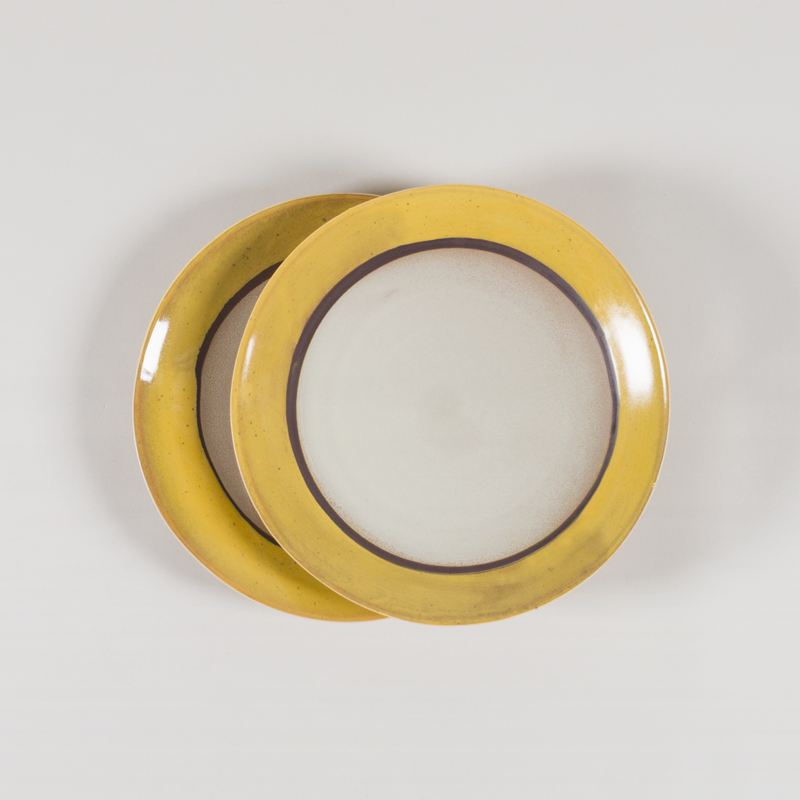 HKLIVING 70s Ceramics Dinner Plates Coconut 2 Pack