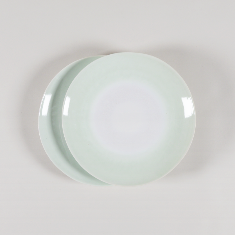 HKLIVING 70s Ceramics Dinner Plates Palms 2 Pack