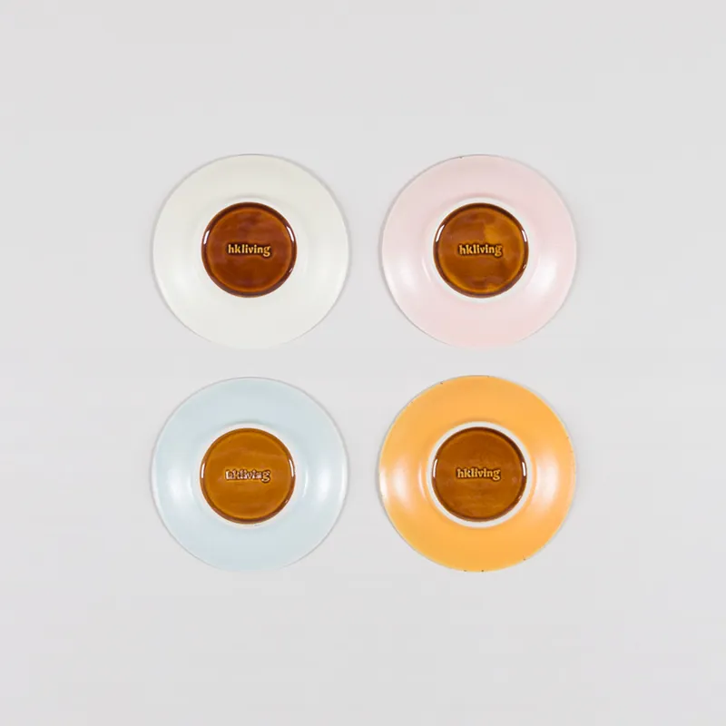HKLIVING 70s Ceramics Saucers Ocean 4 Pack-1