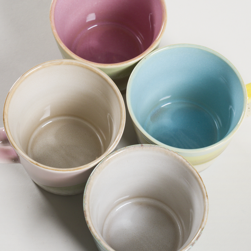 HKLIVING 70s Ceramics Americano Mugs Rococo 4 Pack-1