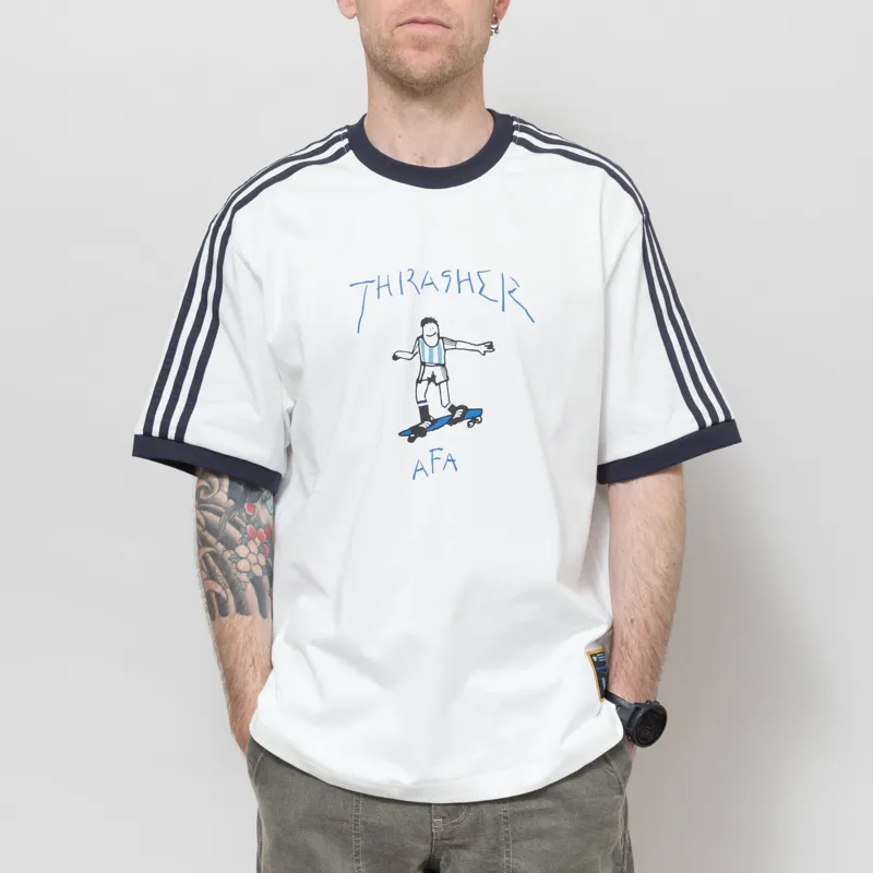 Adidas x Thrasher x Argentina Gonz Ringer T Shirt White