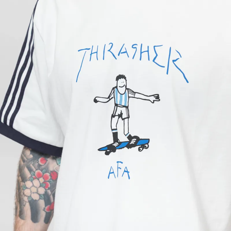 Adidas x Thrasher x Argentina Gonz Ringer T Shirt White-6
