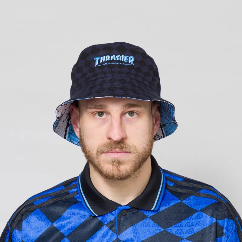 Adidas x Thrasher x Argentina Bucket Hat Navy Blue-1