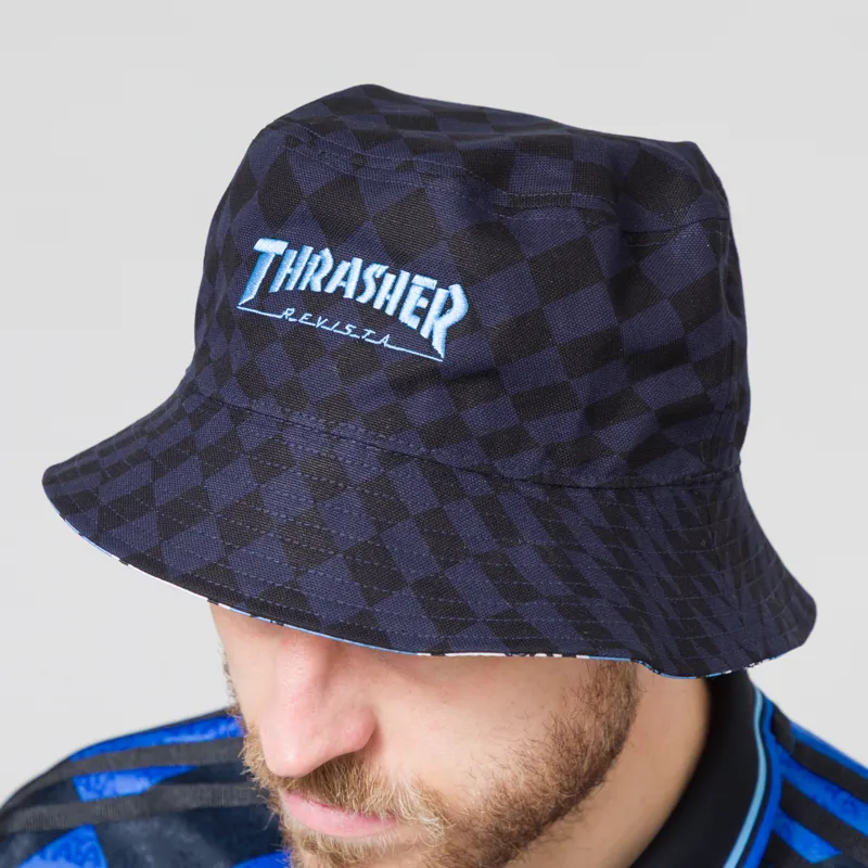 Adidas x Thrasher x Argentina Bucket Hat Navy Blue-6