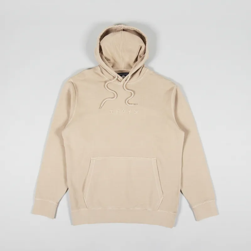Edwin Katakana Hoodie Sand Stone