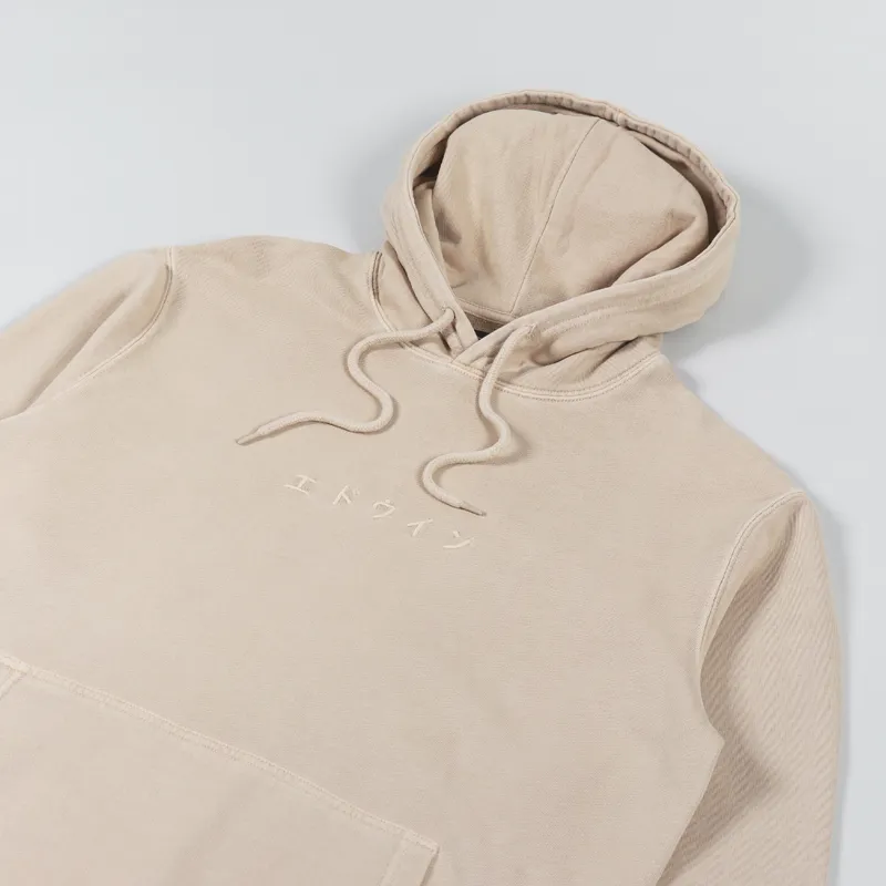Edwin Katakana Hoodie Sand Stone-2