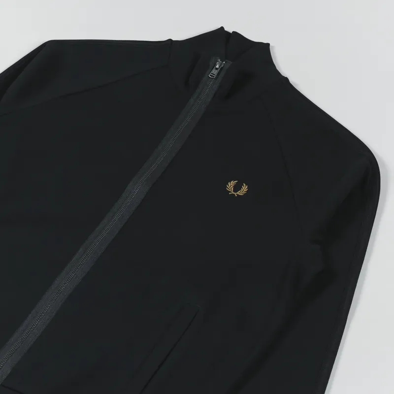 Fred Perry Knitted Tape Track Jacket Black-2