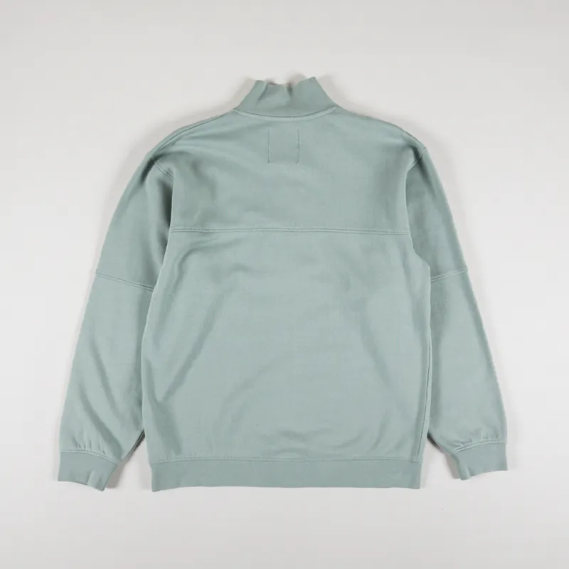 Edwin Koji Half Zip Sweatshirt Iceberg Green-1