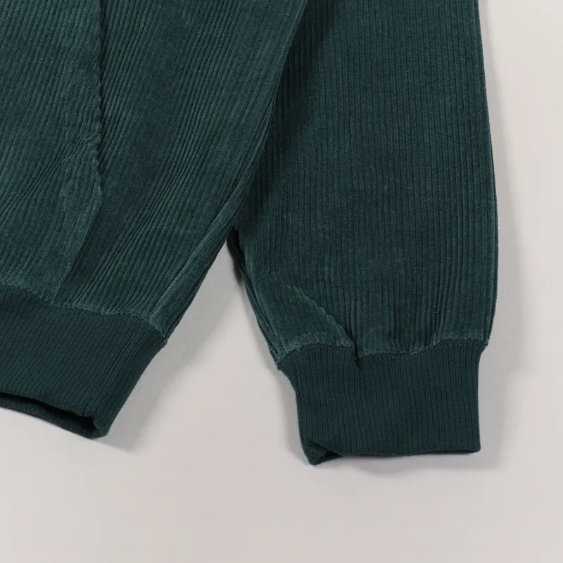 Krooked Eyes Embroidered Hoodie Green Corduroy-4