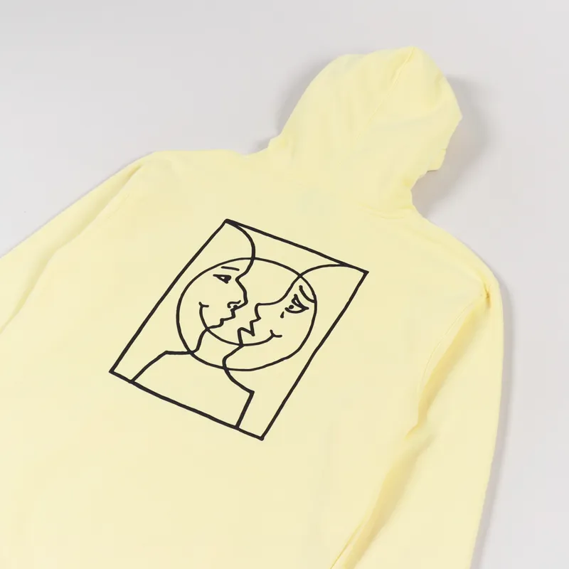 Krooked Moon Smile Raw Hoodie Light Yellow-2