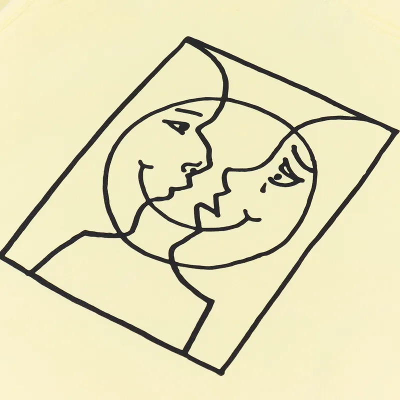 Krooked Moon Smile Raw Hoodie Light Yellow-4