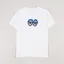 Krooked Eyes LG T Shirt White Blue