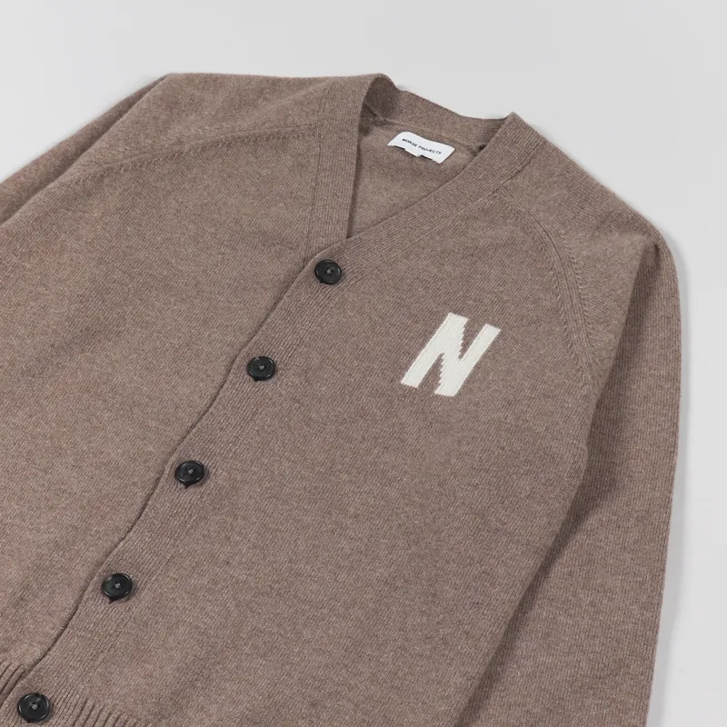 Norse Projects Kasper N Intarsia Cardigan Utility Khaki-3
