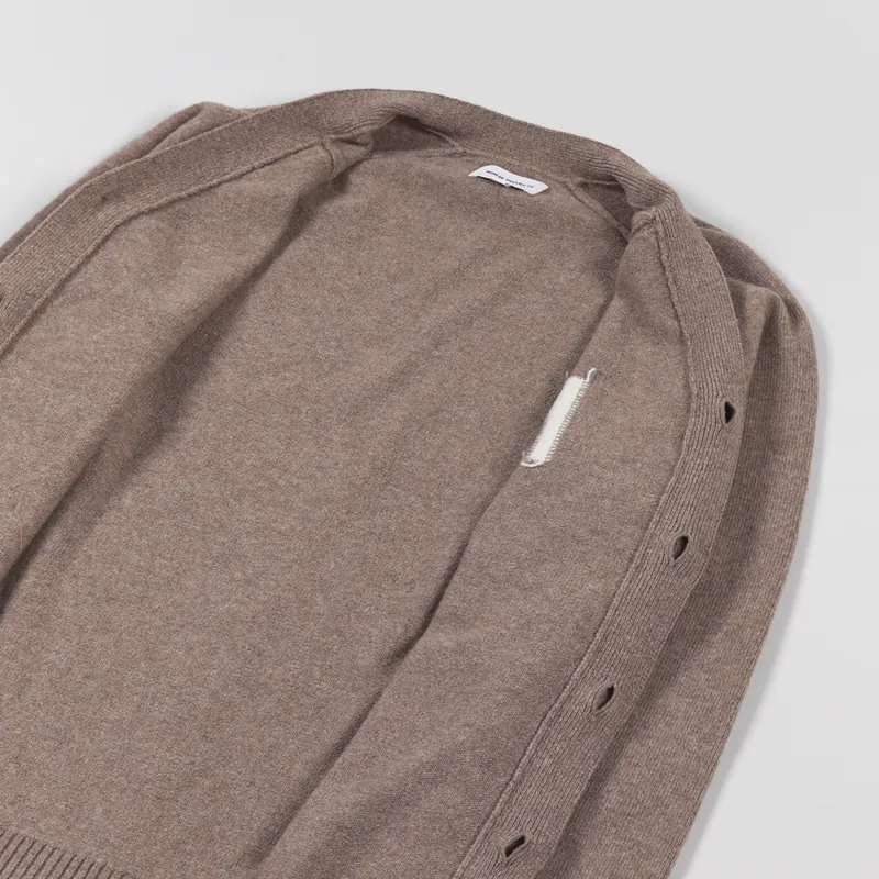 Norse Projects Kasper N Intarsia Cardigan Utility Khaki-4