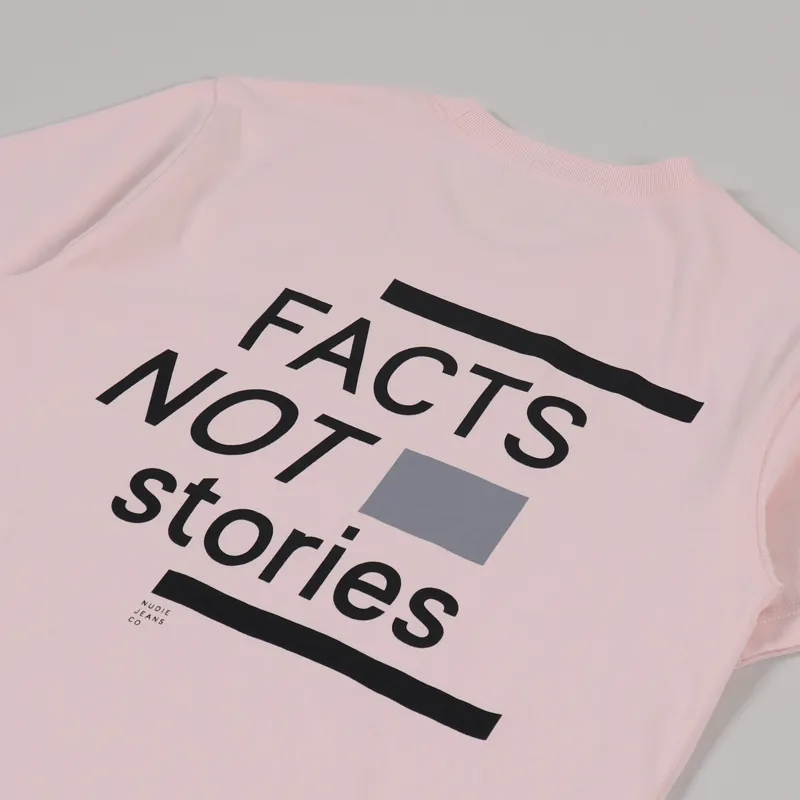 Nudie Jeans Kurt Facts Not Stories T Shirt Sakura-2