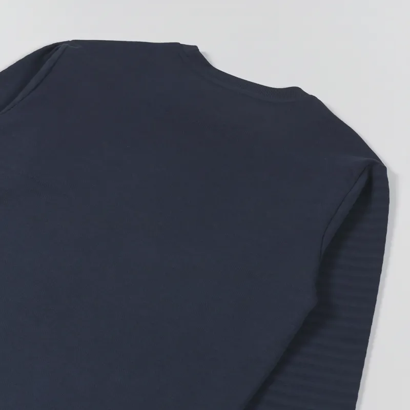 No Nationality 07 Mens Kurt Long Sleeve T Shirt Navy Blue Stripe