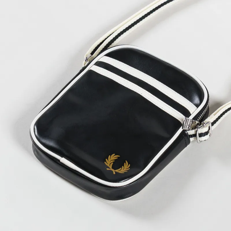 Fred Perry Womens Classic Small Side Bag Black Ecru-2