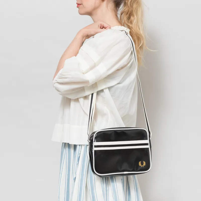 Fred Perry Womens Classic Mini Shoulder Bag Black Ecru