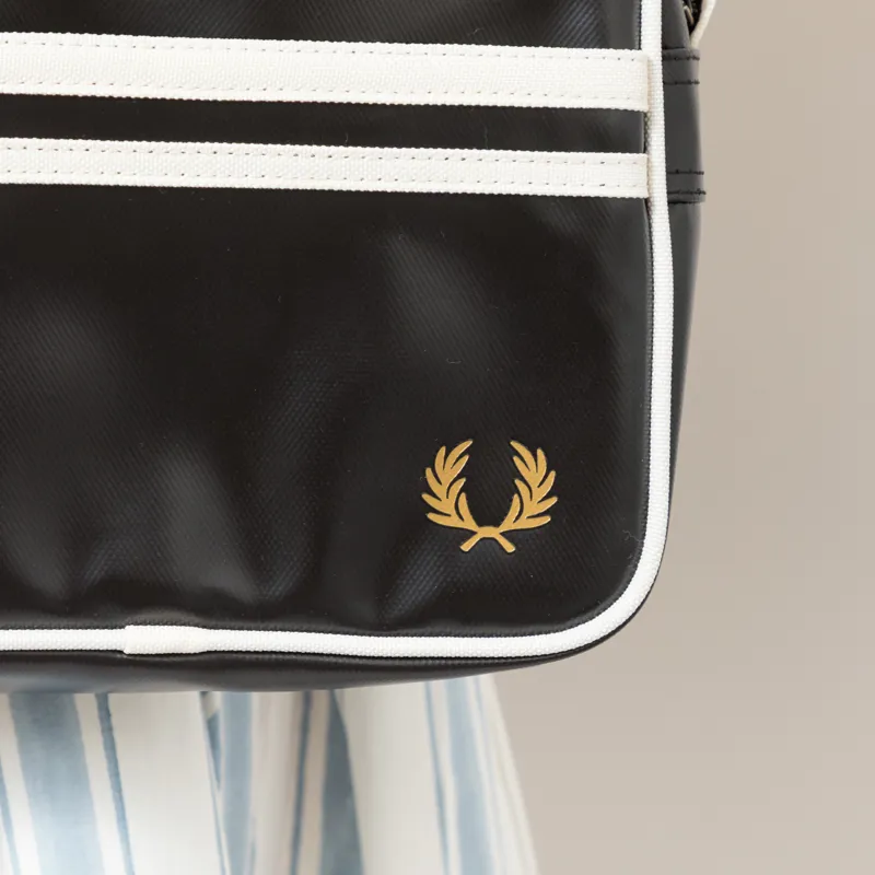 Fred Perry Womens Classic Mini Shoulder Bag Black Ecru-4