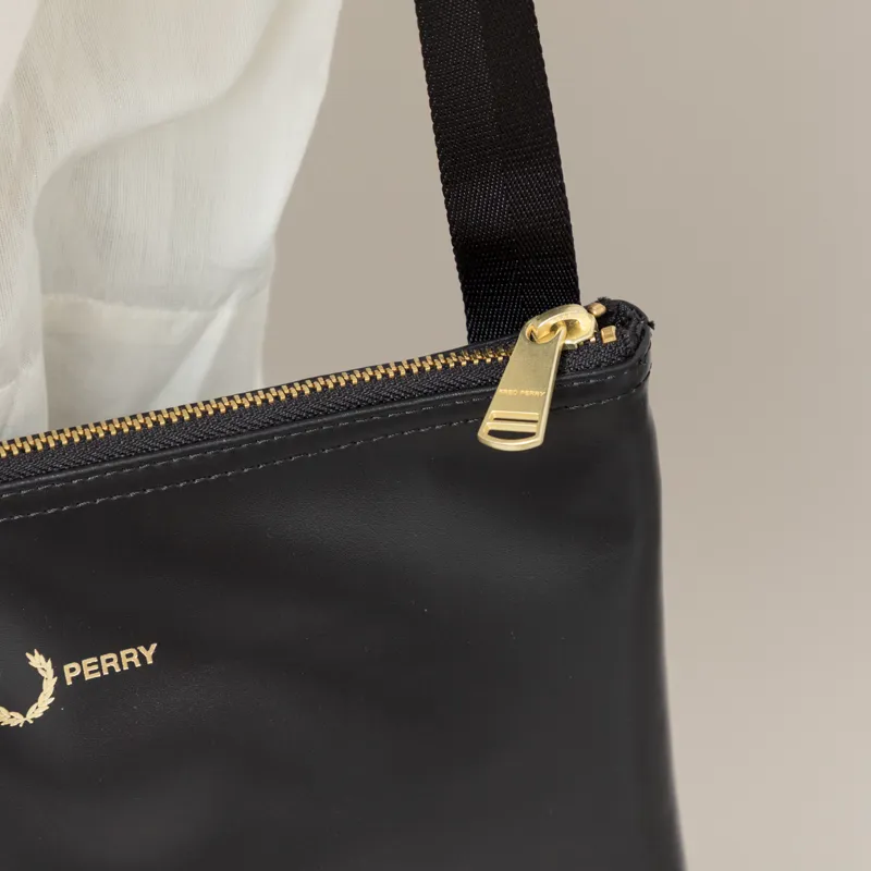 Fred Perry Womens Smooth Leather Sacoche Black-5