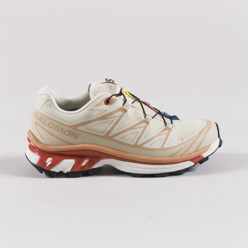 Salomon Womens XT-6 GORE-TEX Shoes Almond Milk Clay Burnt Ochre-2