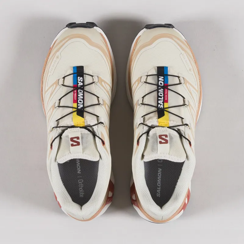 Salomon Womens XT-6 GORE-TEX Shoes Almond Milk Clay Burnt Ochre-6