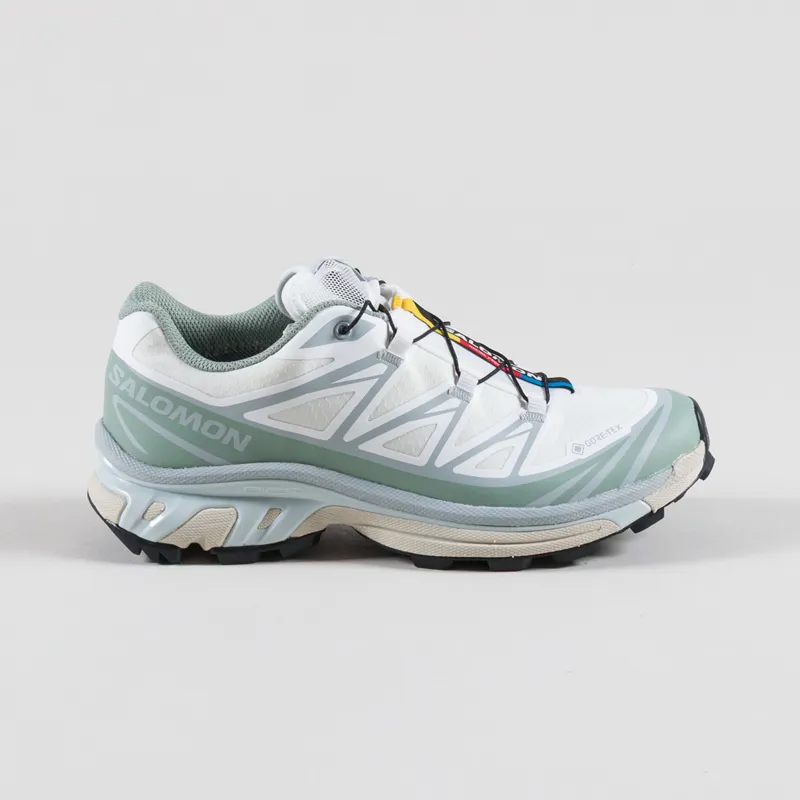 Salomon Womens XT-6 GORE-TEX Shoes White Green Milieu Ice Flow-2