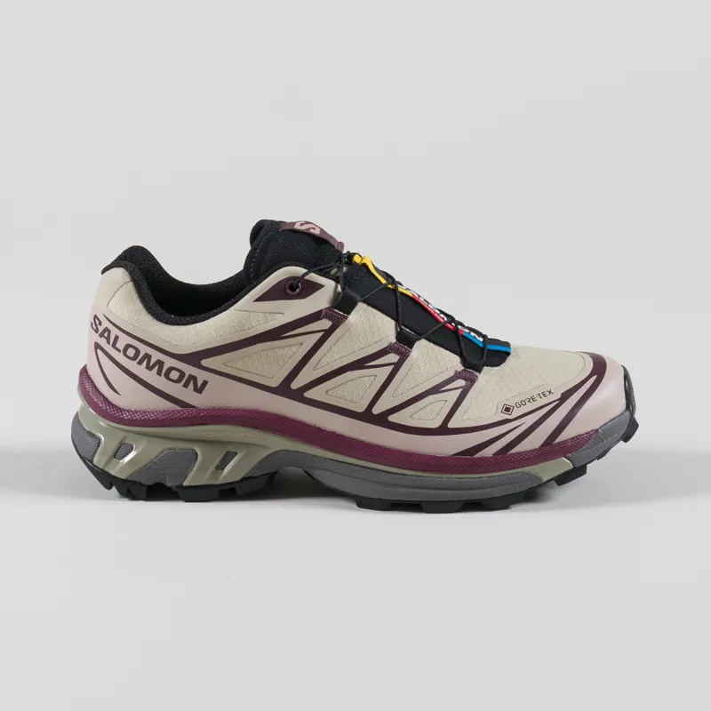 Salomon Womens XT-6 GORE-TEX Shoes White Pepper Shadow Gray Huckleberry-2