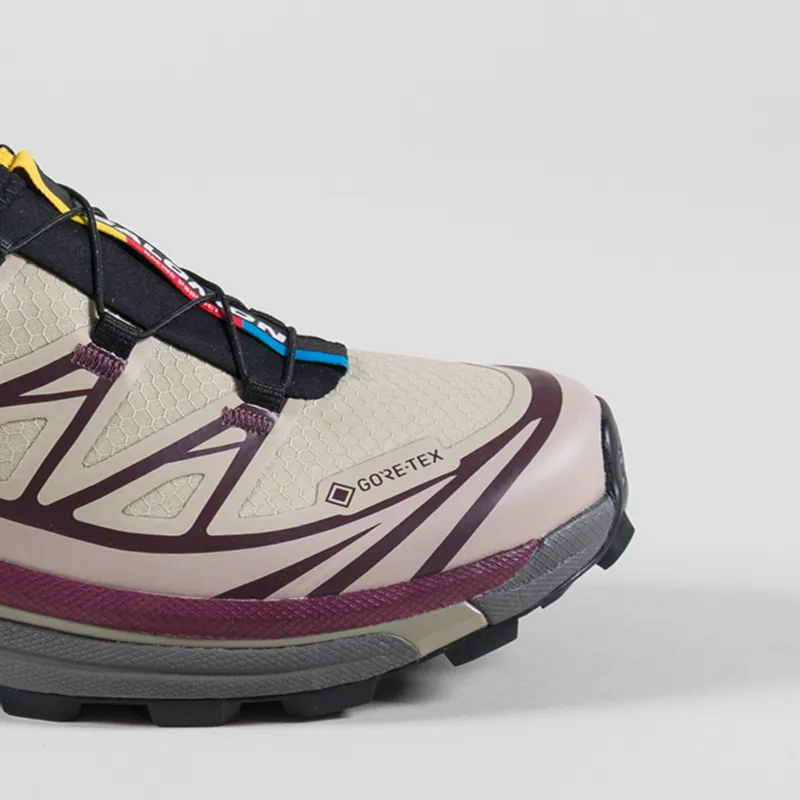 Salomon Womens XT-6 GORE-TEX Shoes White Pepper Shadow Gray Huckleberry-5