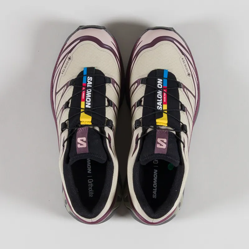 Salomon Womens XT-6 GORE-TEX Shoes White Pepper Shadow Gray Huckleberry-6
