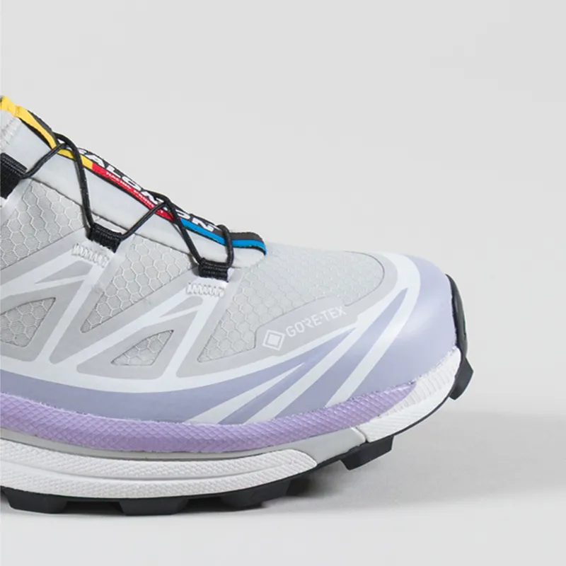 Salomon Womens XT-6 GORE-TEX Shoes Gray Violet Cosmic Sky White-5