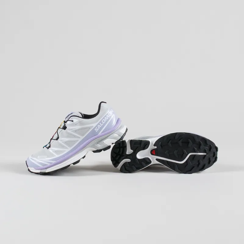 Salomon Womens XT-6 GORE-TEX Shoes Gray Violet Cosmic Sky White-3