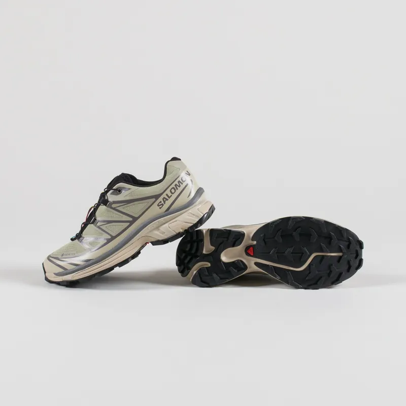 Salomon Womens XT-6 GORE-TEX Shoes White Pepper Silver Sage-3
