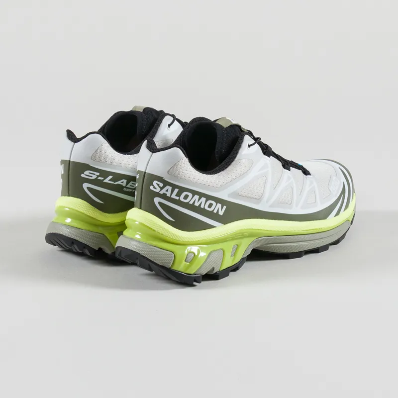 Salomon Womens XT-6 Shoes Lunar Rock Deep Lichen Green Bright Chartreuse-1