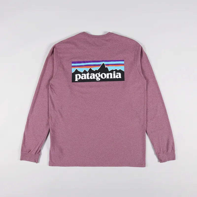 Patagonia Long Sleeve P-6 Logo Responsibili-Tee Evening Mauve, Pink  Patagonia Long Sleeve